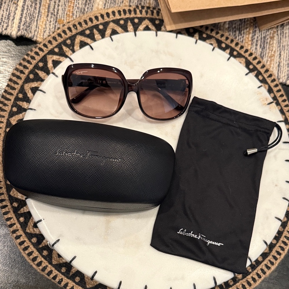 Salvatore Ferragamo Brown Gradient Oversized Women's Sunglasses
